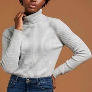 SweatyRocks Y2k Women's Basic Mock Turtleneck Long Sleeve Pullover Ribbed Large